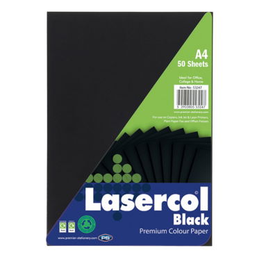 A4 80 GSM Black Colour Paper (Pack of 50 Sheets)