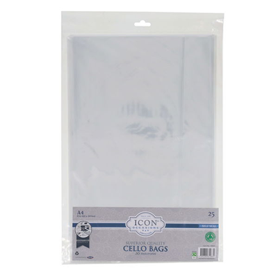 Icon A4 Self Seal Cello Bag Pack of 25