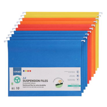 10 A4 Suspension Files Coloured