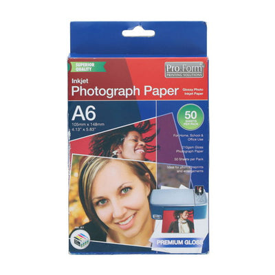 Pro:Form A6 Gloss Photo Inkjet Paper 210gsm  Pack of 50