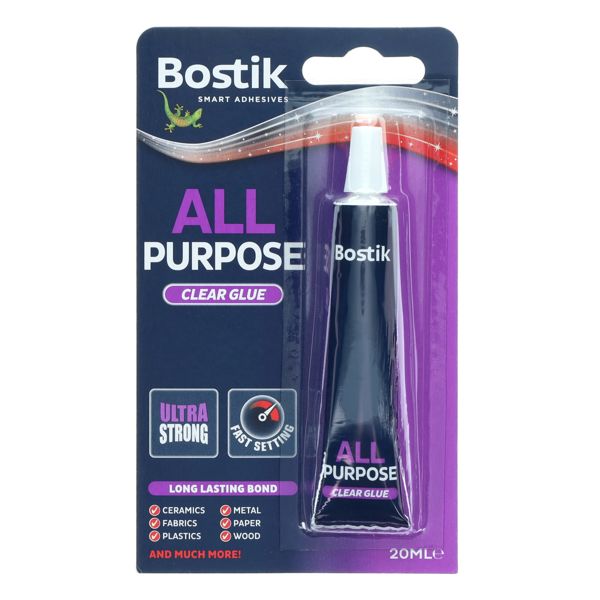 Bostik All Purpose Adhesive, Clear Glue Ultra Strong and Fast Setting
