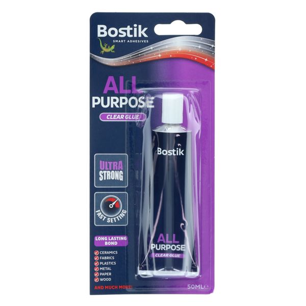 Bostik All Purpose Adhesive, Clear Glue Ultra Strong and Fast Setting