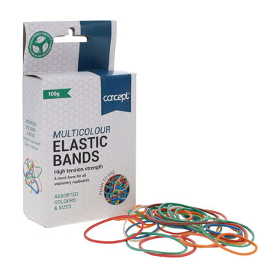Assorted Colourful Elastic Bands 30g