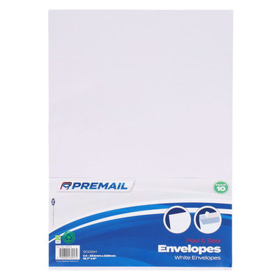 10 x White C4 Peel and Seal Envelopes for A4