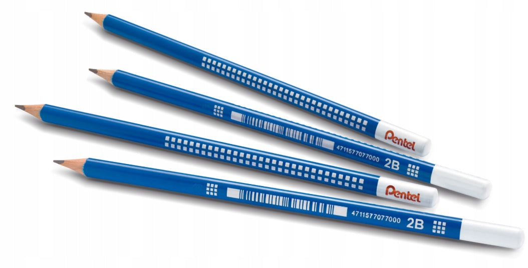Pentel CB60T Graphite Pencils  -  Premium Lead Free - 2B or HB - Box of 12