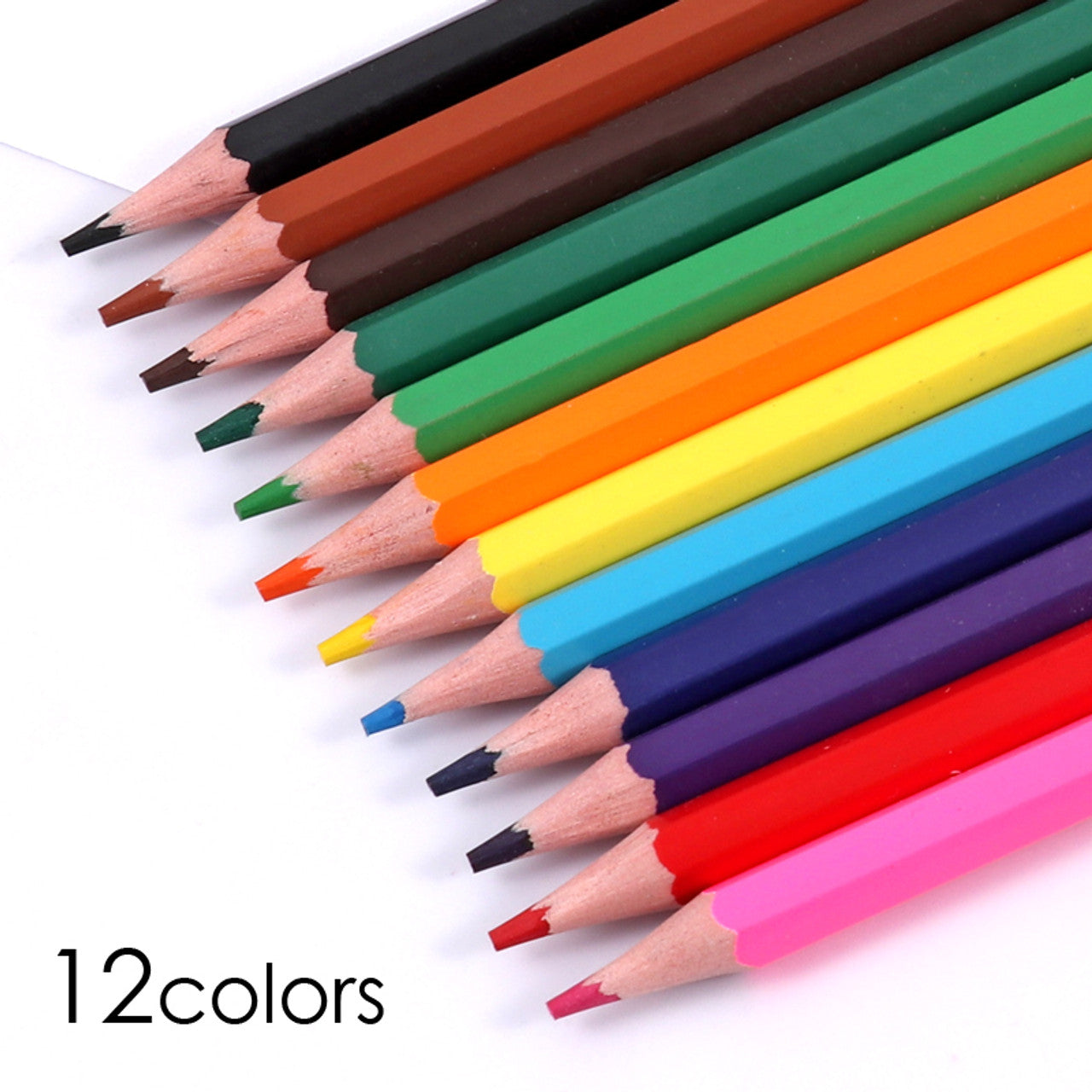 12 Erasable Wood Free Colouring Pencils
