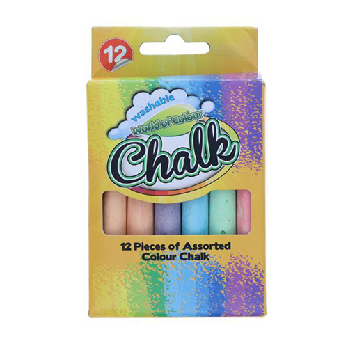 12 x Coloured Chalk Sticks