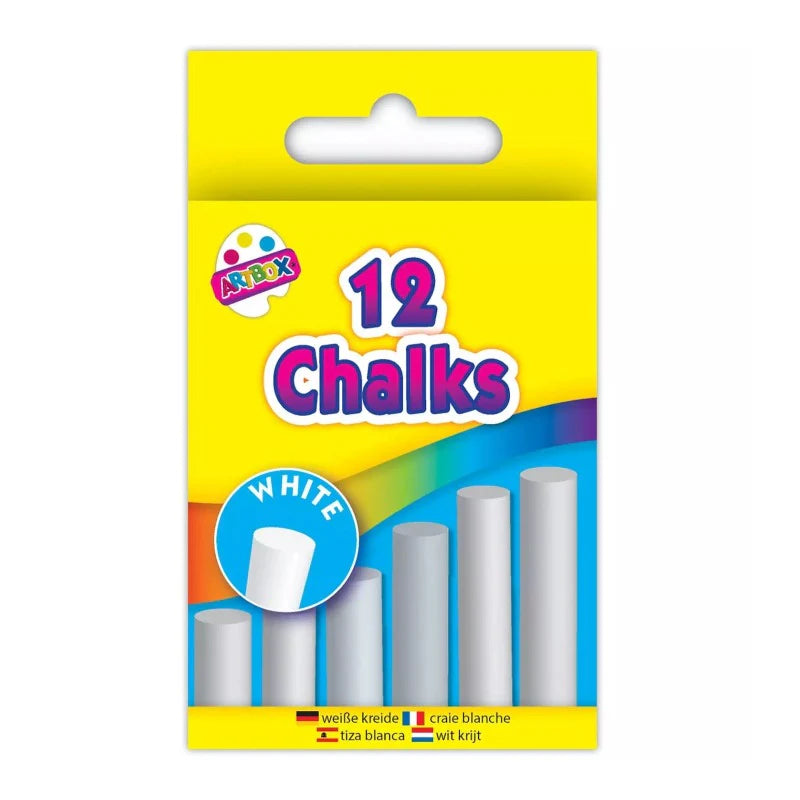 12 x White Chalk Sticks
