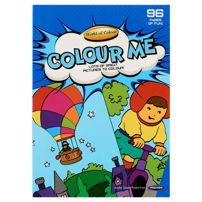 Premier 96 Page A4 Colouring Book Blue