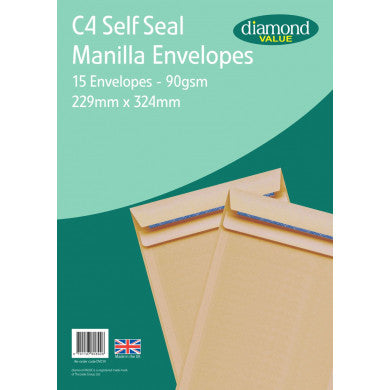 15 x C4 Manilla Envelopes