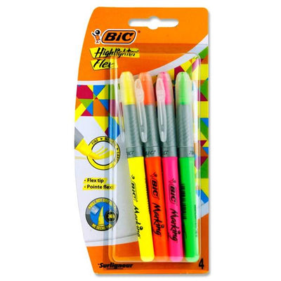 BIC Highlighters Flex Assorted Fluorescent Colours