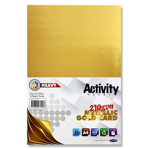 Pack of 25 A4 220gsm Mirror Card Silver or Gold