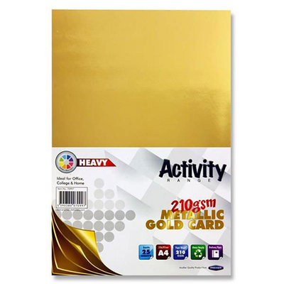 Pack of 25 A4 220gsm Mirror Card Silver or Gold