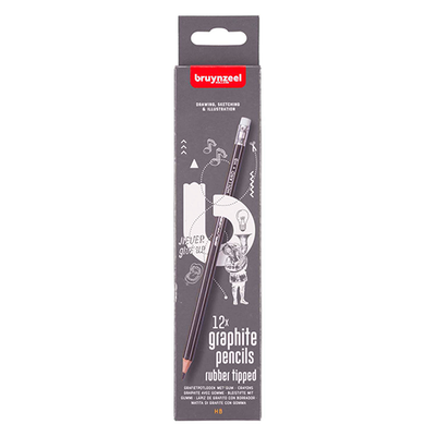 Bruynzeel HB Rubber Tipped Graphite Pencils - Pack of 12