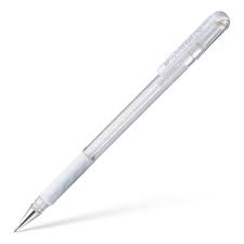 Pentel K118 Hybrid Rollerball Pen White or Silver