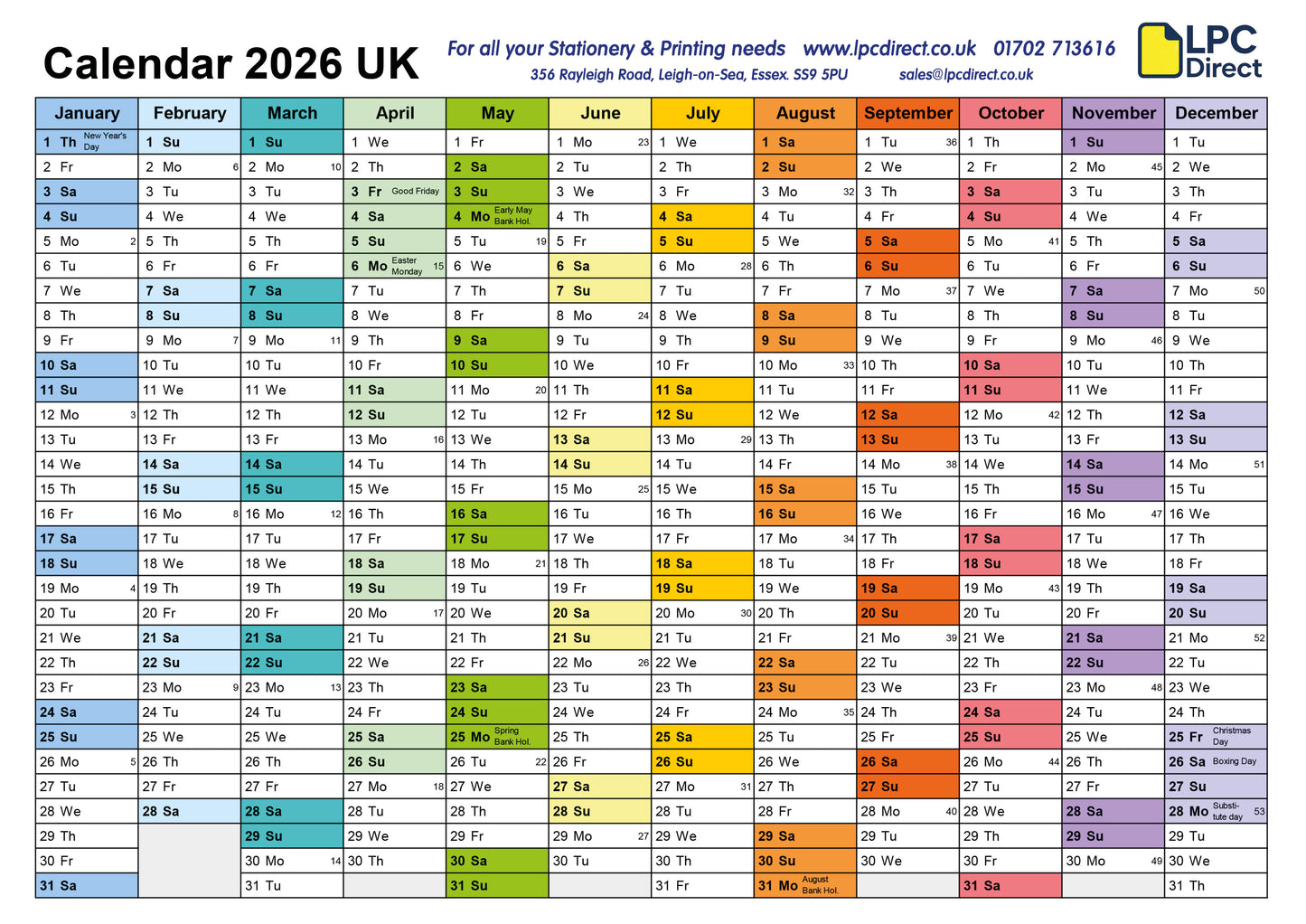 2026 Year Planners - Choice of 3 Sizes