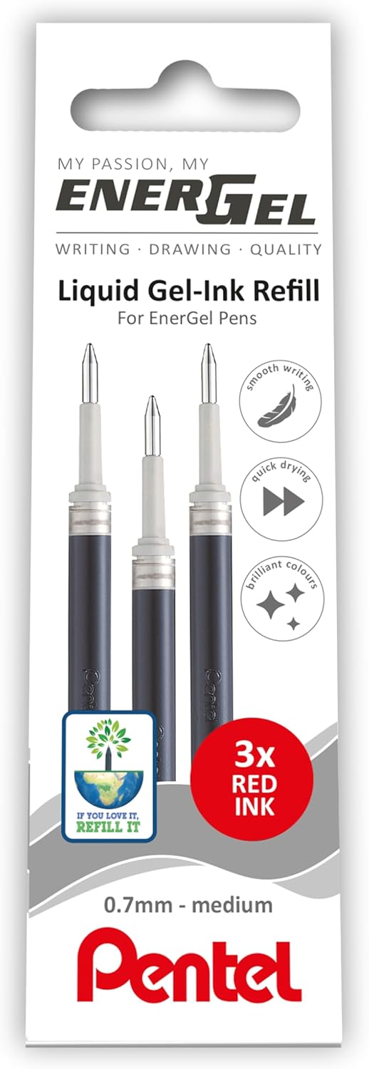 3 x Pentel LR7 EnerGel Refills 8 Colour Choice