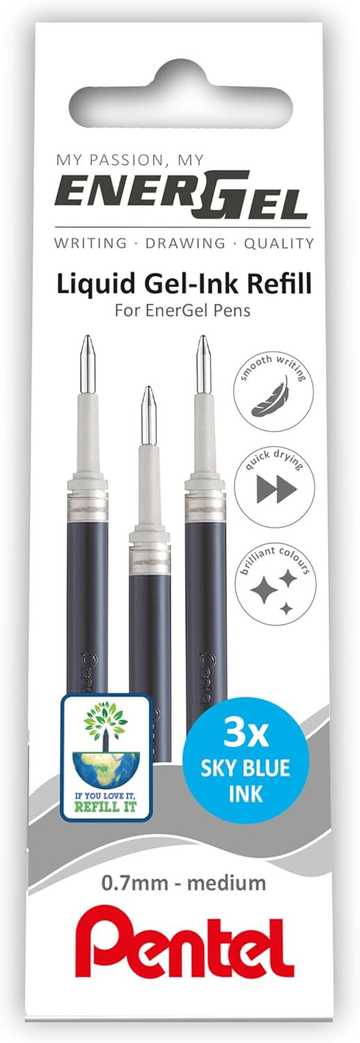 3 x Pentel LR7 EnerGel Refills 8 Colour Choice