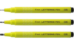 Pilot Lettering Calligraphy Pens 1,2 or 3mm Black - Part of Buy 2 Get One Free Promotion