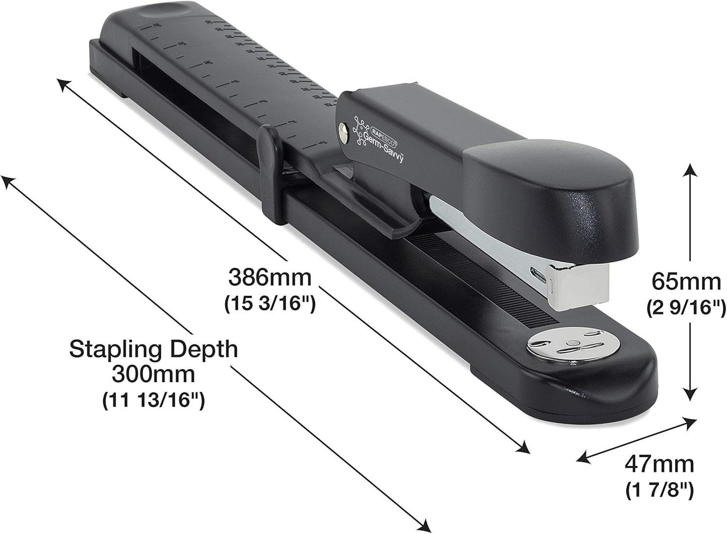 Rapesco Marlin Long Arm Stapler, Black