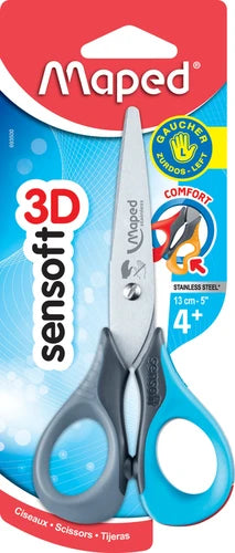 Maped Sensoft 3D Left Handed Scissors 13cm (Assorted Colours)