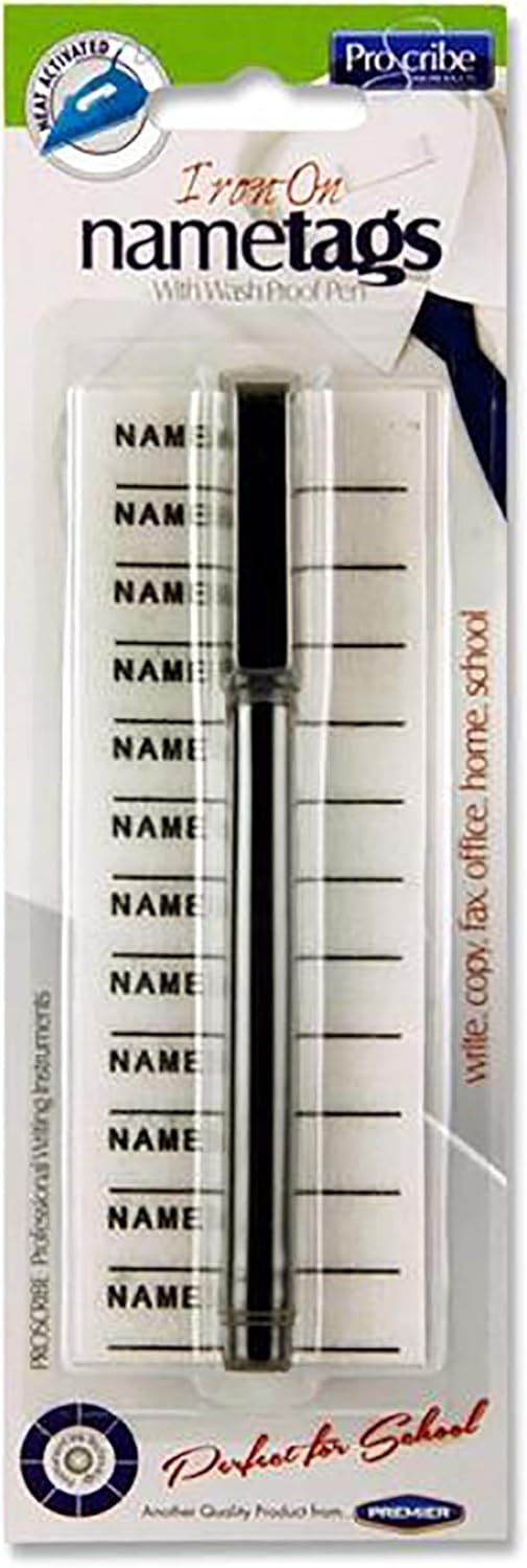 Premier Stationery Iron On Name Tags and Pen