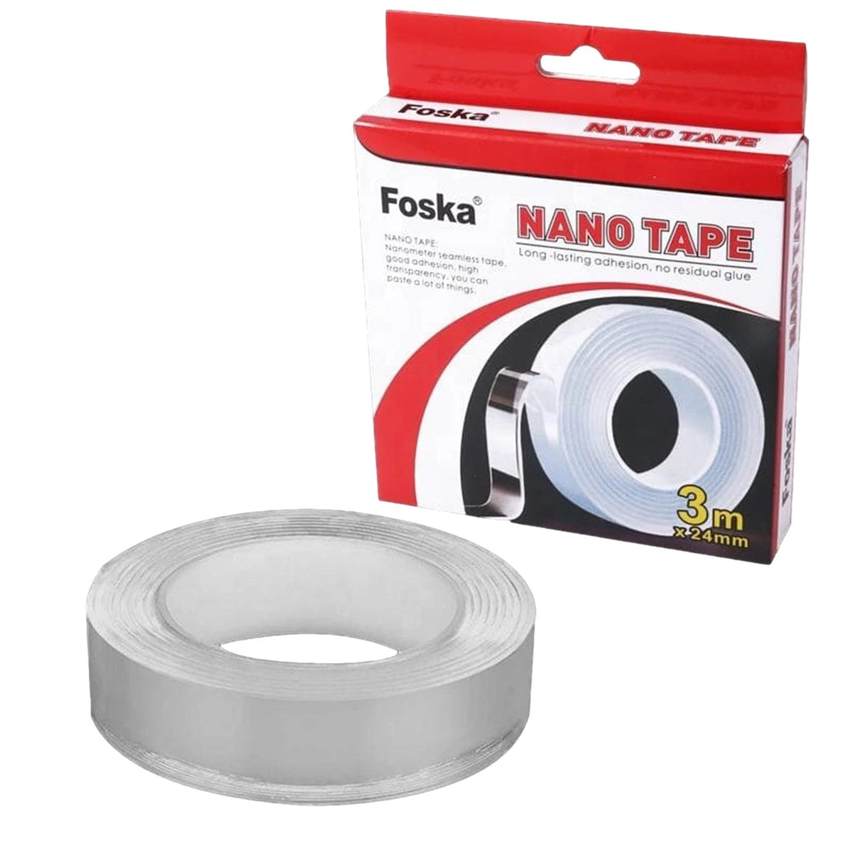 Double Sided Clear Nano Tape - 24mm x 3m