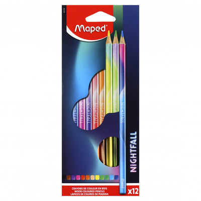 Maped Nightfall Wood Coloured Pencils – Pack of 12