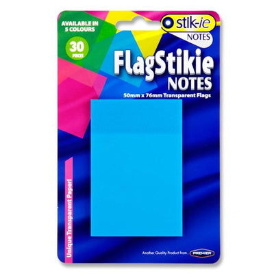 Stik.ie 30 Transparent Flag Stikie Notes - 50mm x 76mm