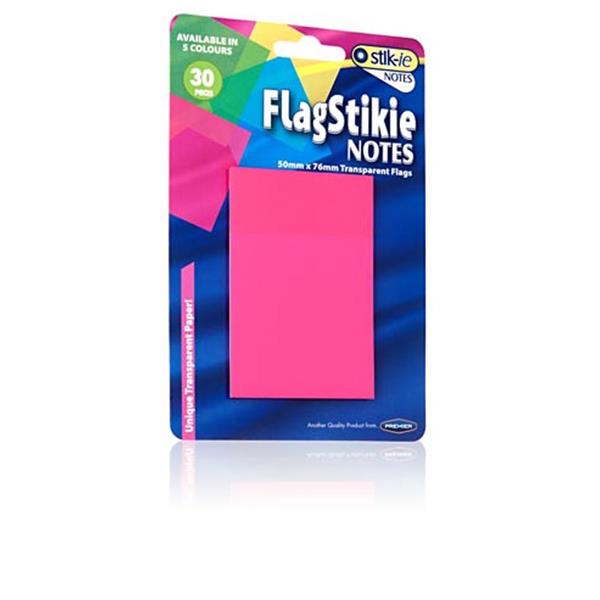 Stik.ie 30 Transparent Flag Stikie Notes - 50mm x 76mm