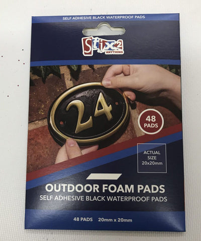 Outdoor Foam Pads, Double Sided Adhesive, pk of 48 - 20mm x 20mm