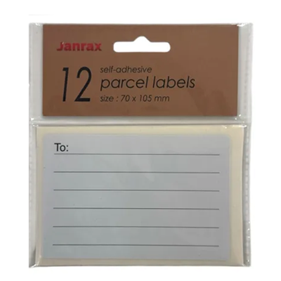 White Parcel Labels Pack of 12
