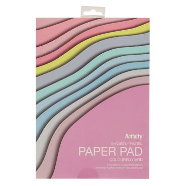 A4 180gsm Paper Pad Coloured Card 8 Options