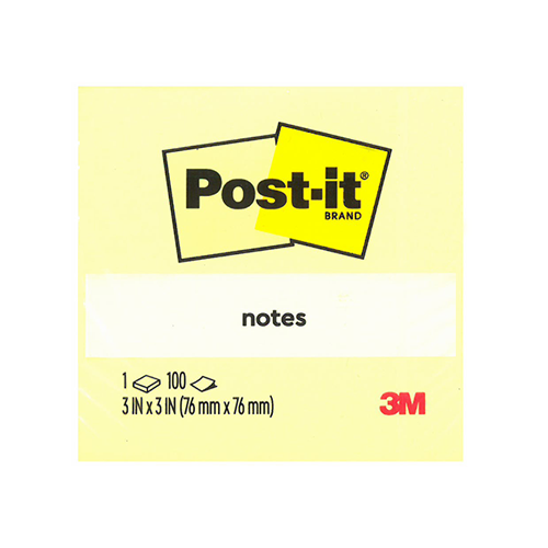 Post-It Yellow Sticky Notes 76mmx76mm