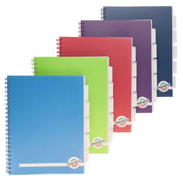 Premtone A4 5 Subject Notebook Choice of Colour