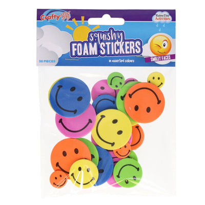 Premier Stationery Crafty Bitz Foam Stickers - Smiley Faces. Pack of 30