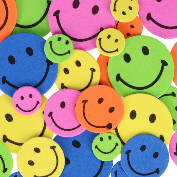 Premier Stationery Crafty Bitz Foam Stickers - Smiley Faces. Pack of 30