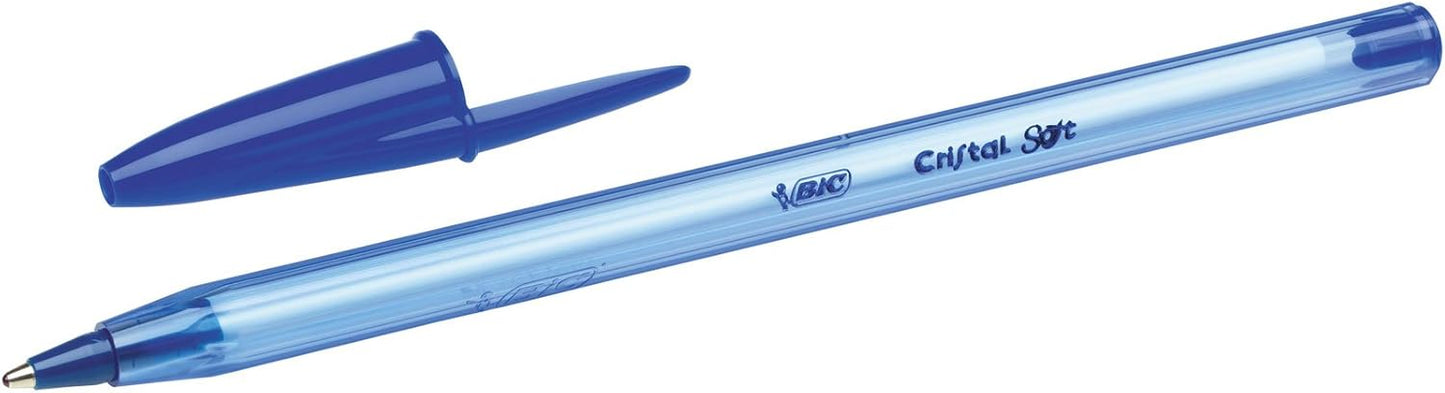 BIC Cristal Soft Ball Pens - Pack of 10 - Assorted Colours - Medium