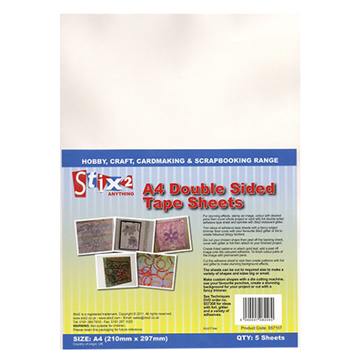 Stix2 Double Sided A4 Clear Adhesive Sheets Pack of 5