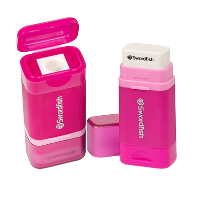 Swordfish Combo Pencil Sharpener and Eraser - Pink