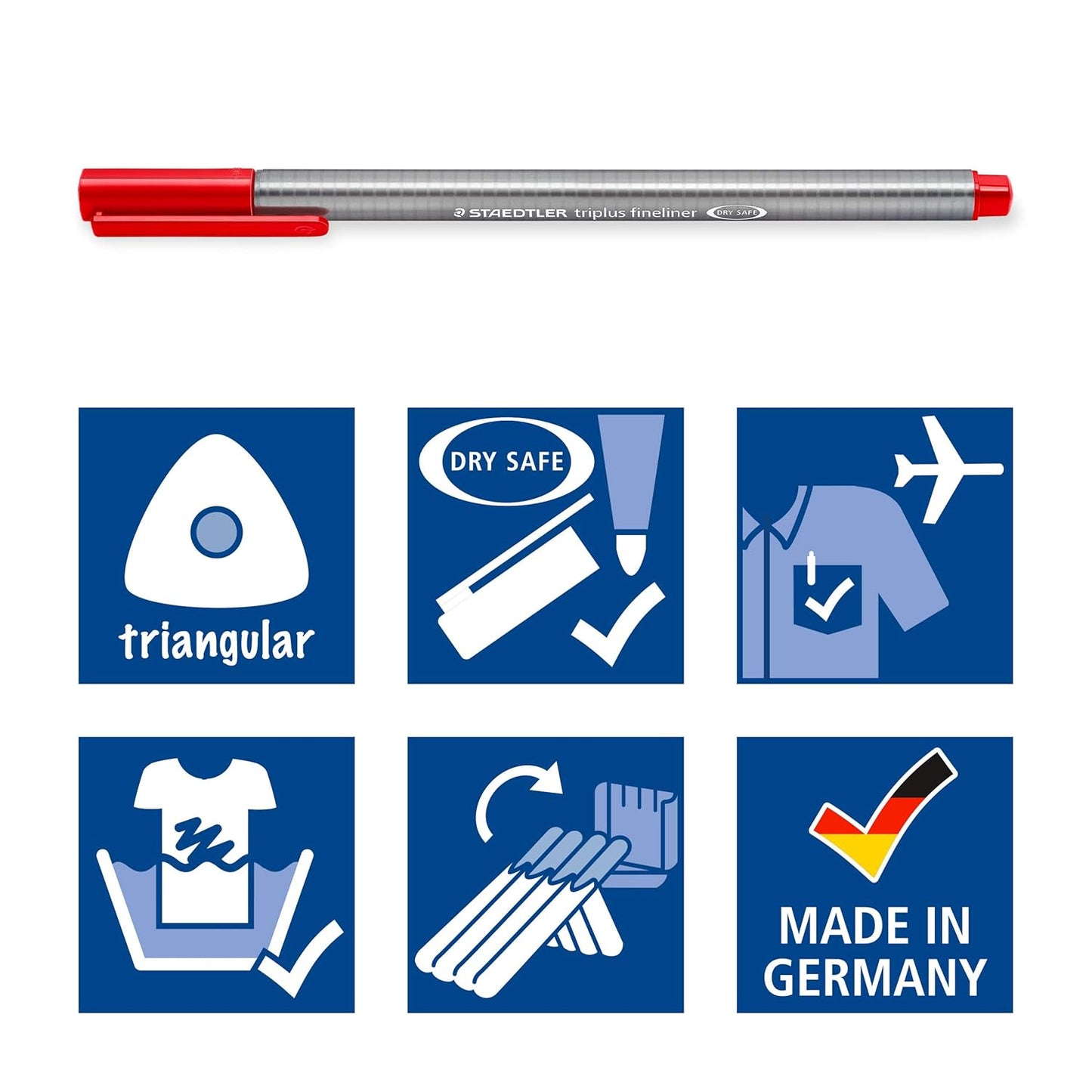 Staedtler ST 334 SB10 Triplus Fineliner Assort Pen (Pack of 10)