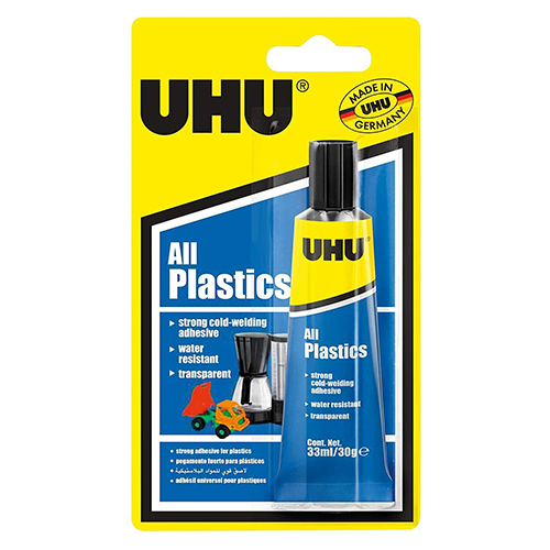 UHU All Plastics, Clear Powerful universal adhesive for plastics, 33ml