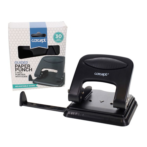 2 Hole Paper Punch with guide - 30 Sheets