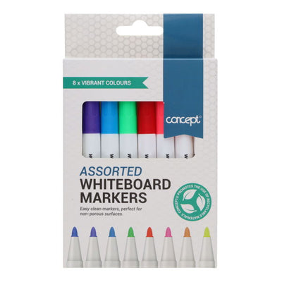 8 x Whiteboard Markers Assorted Colors