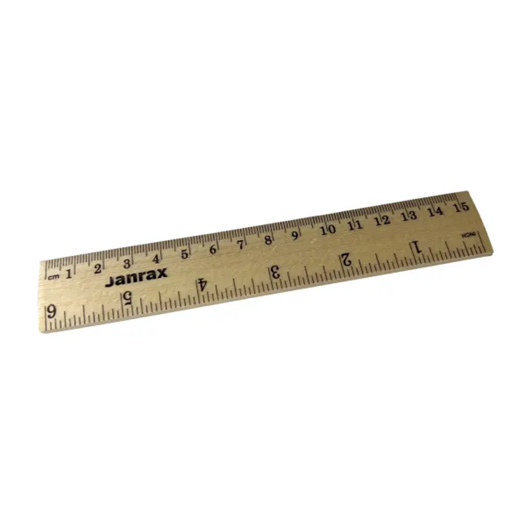Wooden 6" 15cm Ruler