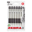 Zebra Pen Z Grip Black Retractable Ballpoint Pens x 8