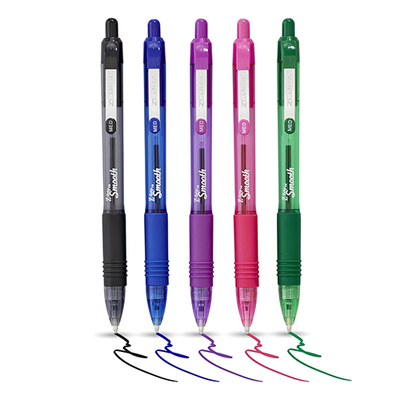 Zebra Z Grip Smooth Multi-Coloured Multipack Biro Pens Medium Pack of 5