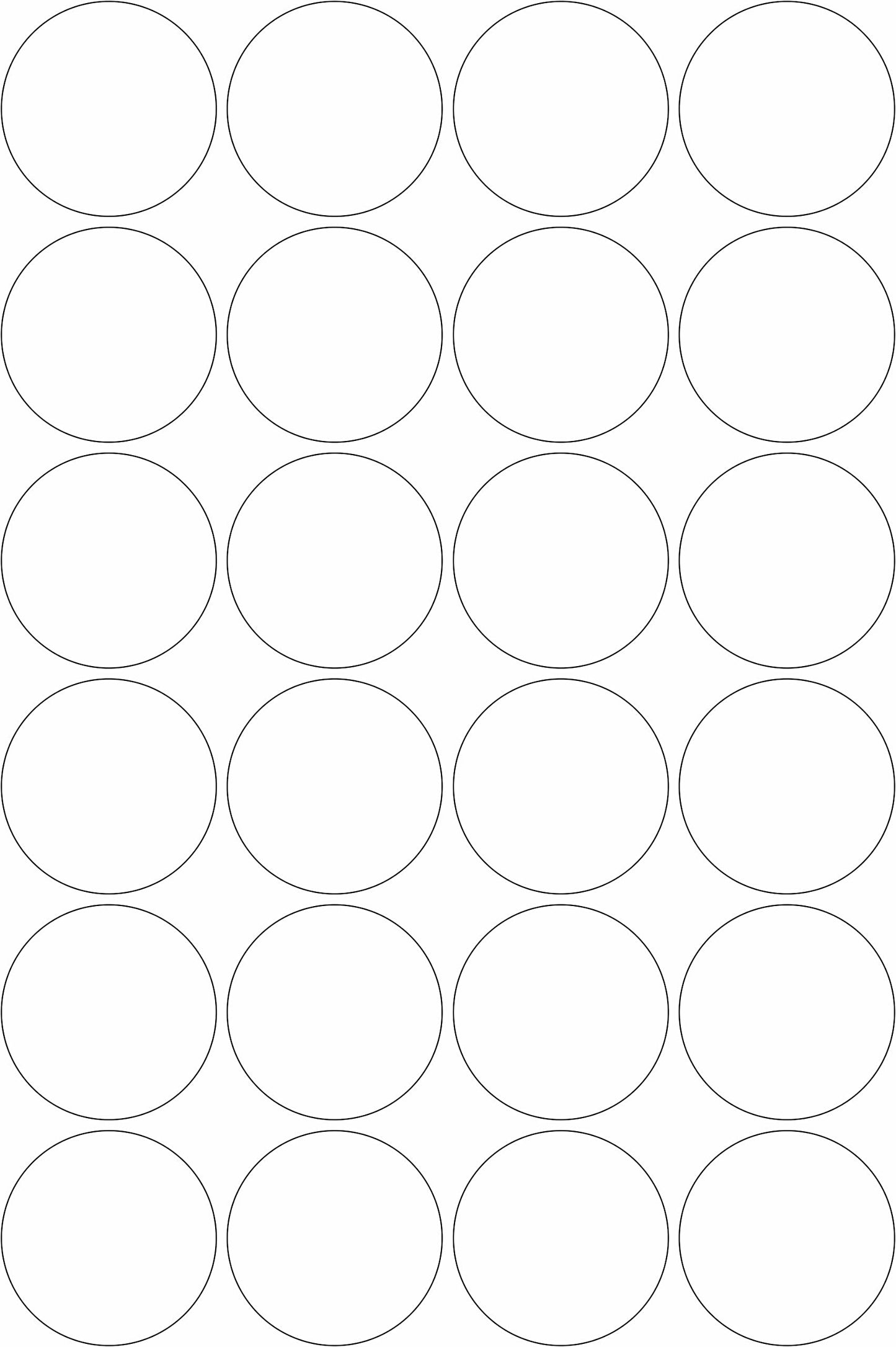 A4 45mm Round Label Sheets 24 to a Page