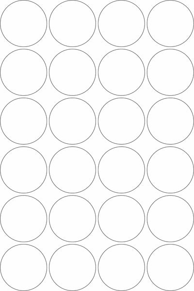 A4 45mm Round Label Sheets 24 to a Page