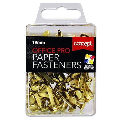 19mm Office Pro Paper Fasteners - Split Pins Box of 100.